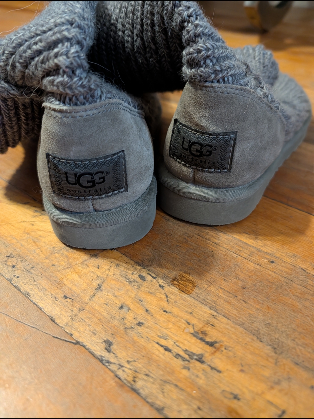 UGG Charcoal Grey Knit Booties